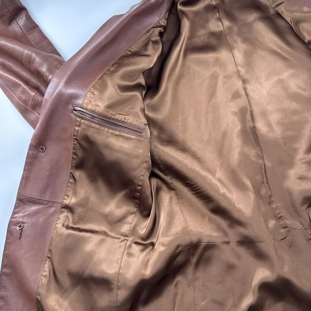 Vintage Banana Republic Leather Blazer Size 40R Brown